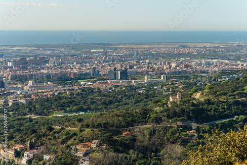 Panoramic view of Barcelona from Tibidabo  Spain
