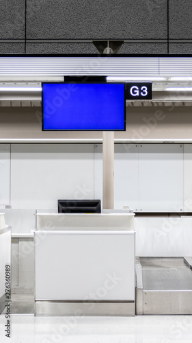 Check in counter at airport