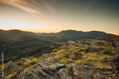 sunset in mountains