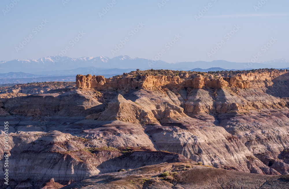 view into purple badlands in new mexico