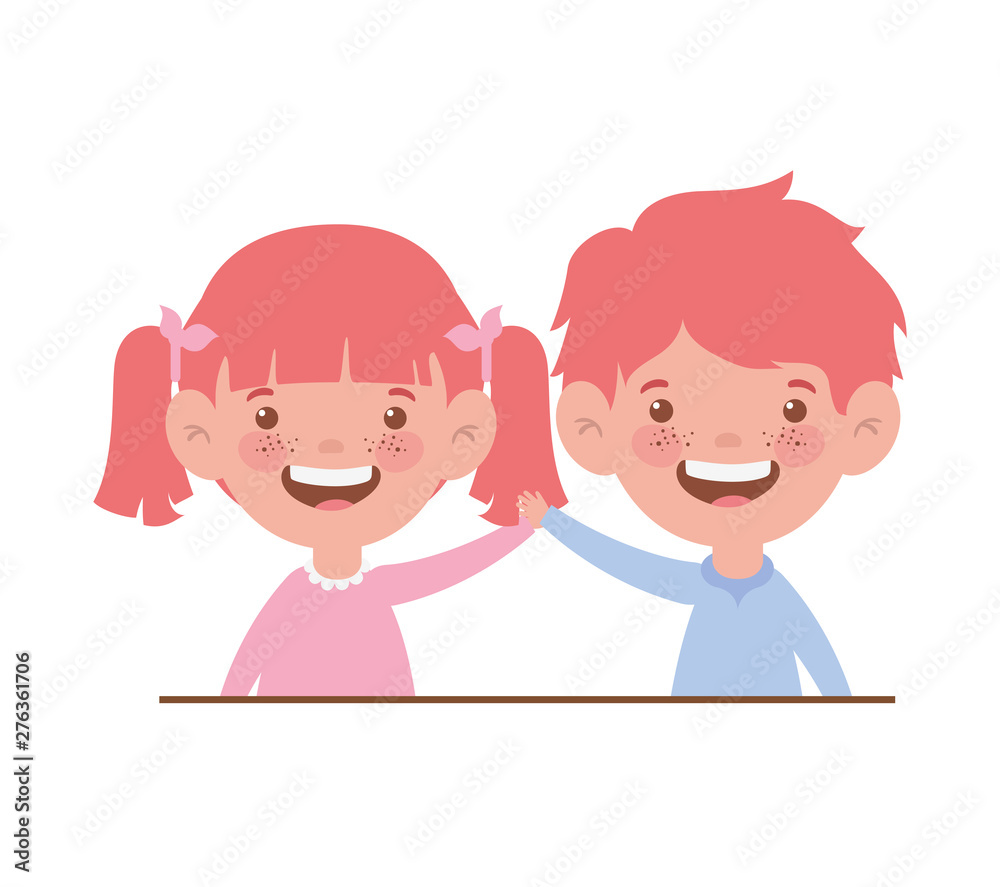 couple baby smiling on white background