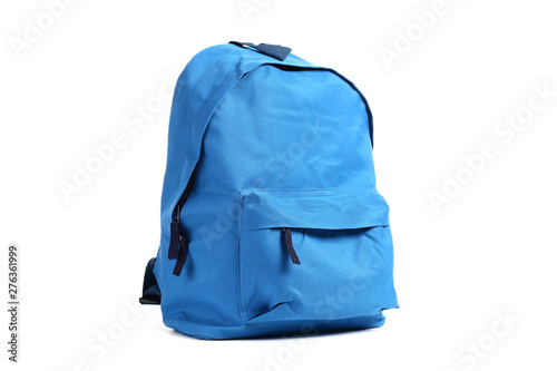 School backpack isolated on white background photo