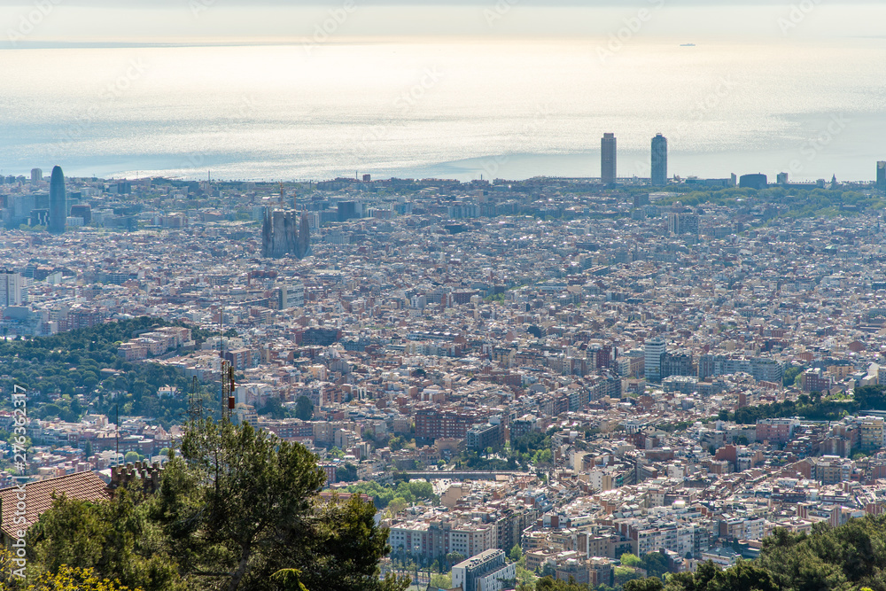 Panoramic View of Barcelona from Tibidabo park