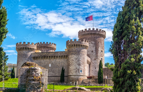 the Rocca Pia castle fortress in Tivoli - Italy during a sunny spring day - a landmark near Rome in Lazio photo