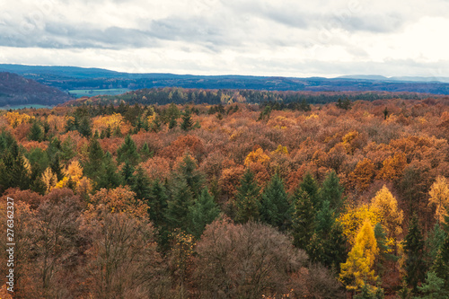 Aussicht im Herbst vom Georgenberg in Bad Rodach nach Thüringen