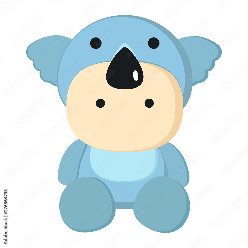 Fototapeta premium Vector illustration of baby in cute Koala costume