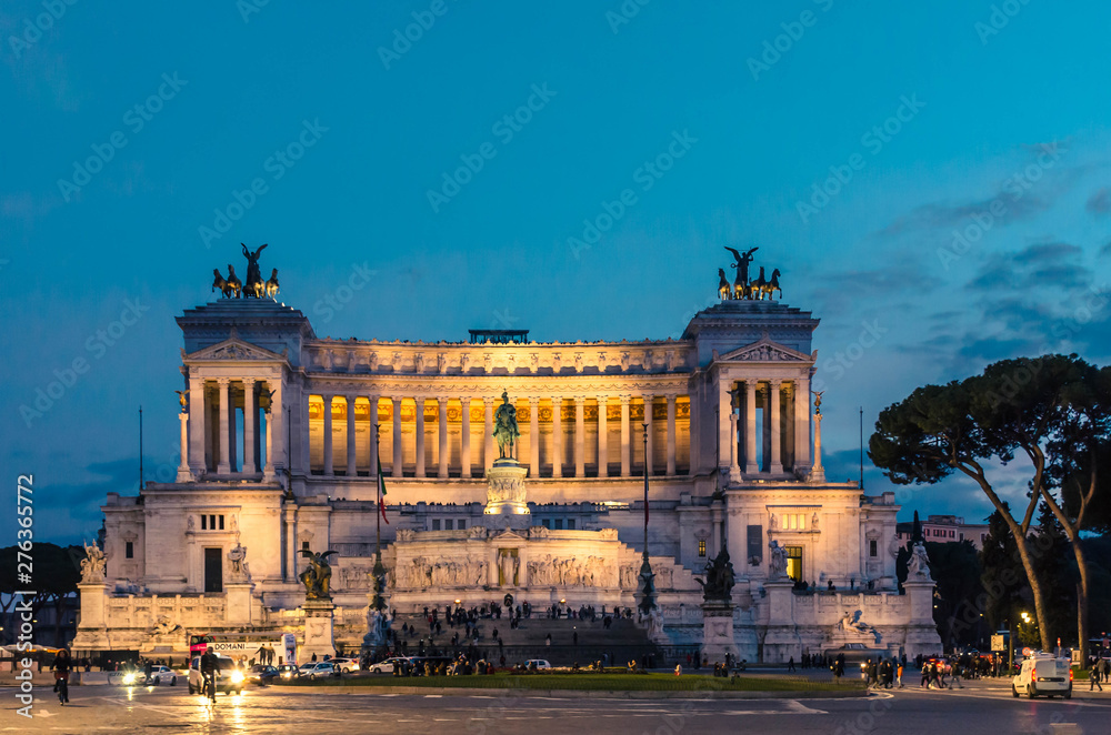 Rome Italy, view of the Monument of Victor Emmanuel II, Venezia Square, in Rome, Italy 