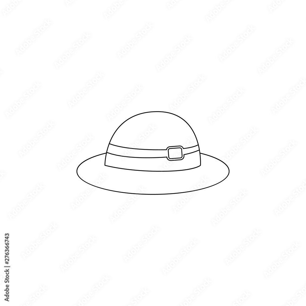 Beach hat flat icon. Element of summer for mobile concept and web apps icon. Outline, thin line icon for website design and development, app development