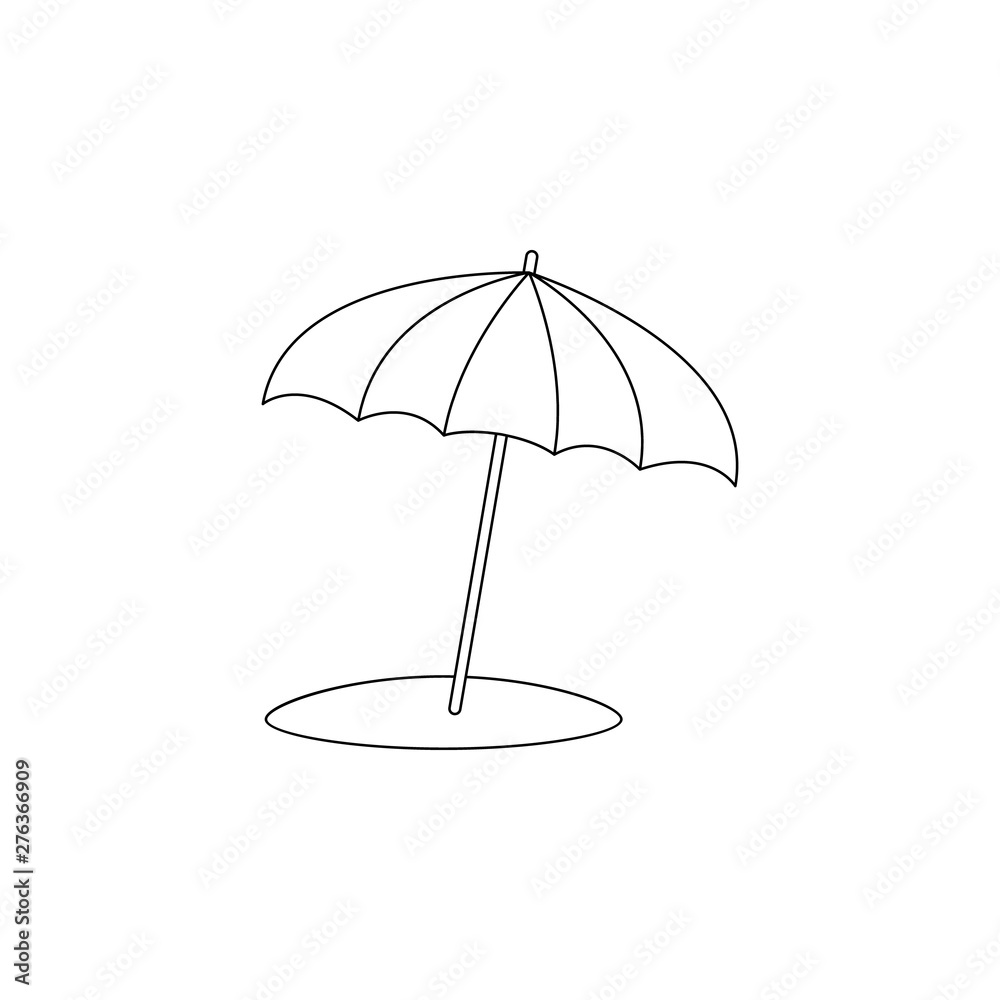 Beach umbrella flat icon. Element of summer for mobile concept and web apps icon. Outline, thin line icon for website design and development, app development