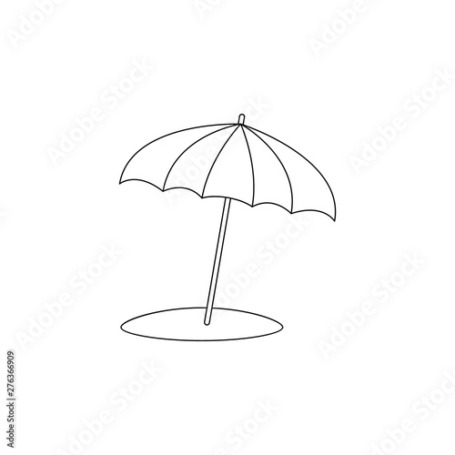 Beach umbrella flat icon. Element of summer for mobile concept and web apps icon. Outline  thin line icon for website design and development  app development