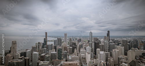 Wide angle view over Chicago - amazing aerial view - travel photography