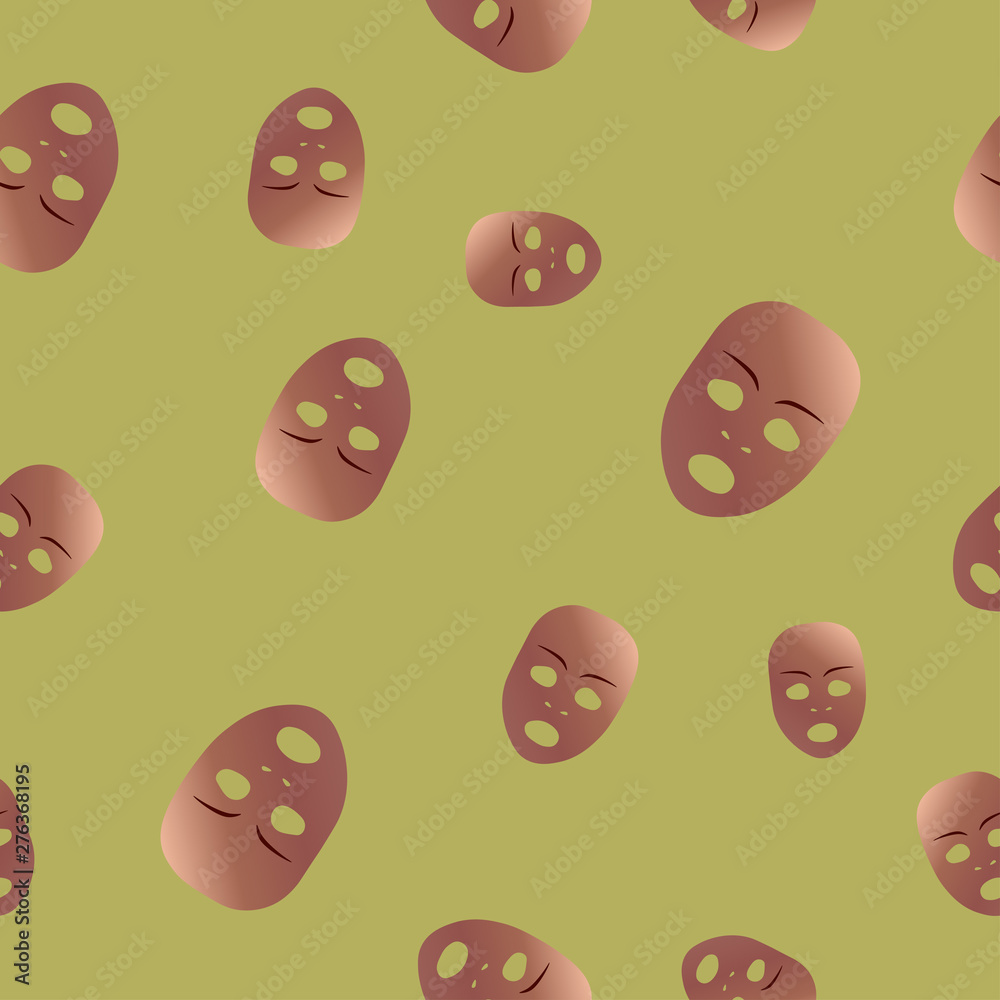 Astonished theatrical mask seamless pattern Astonished theatrical mask seamless pattern