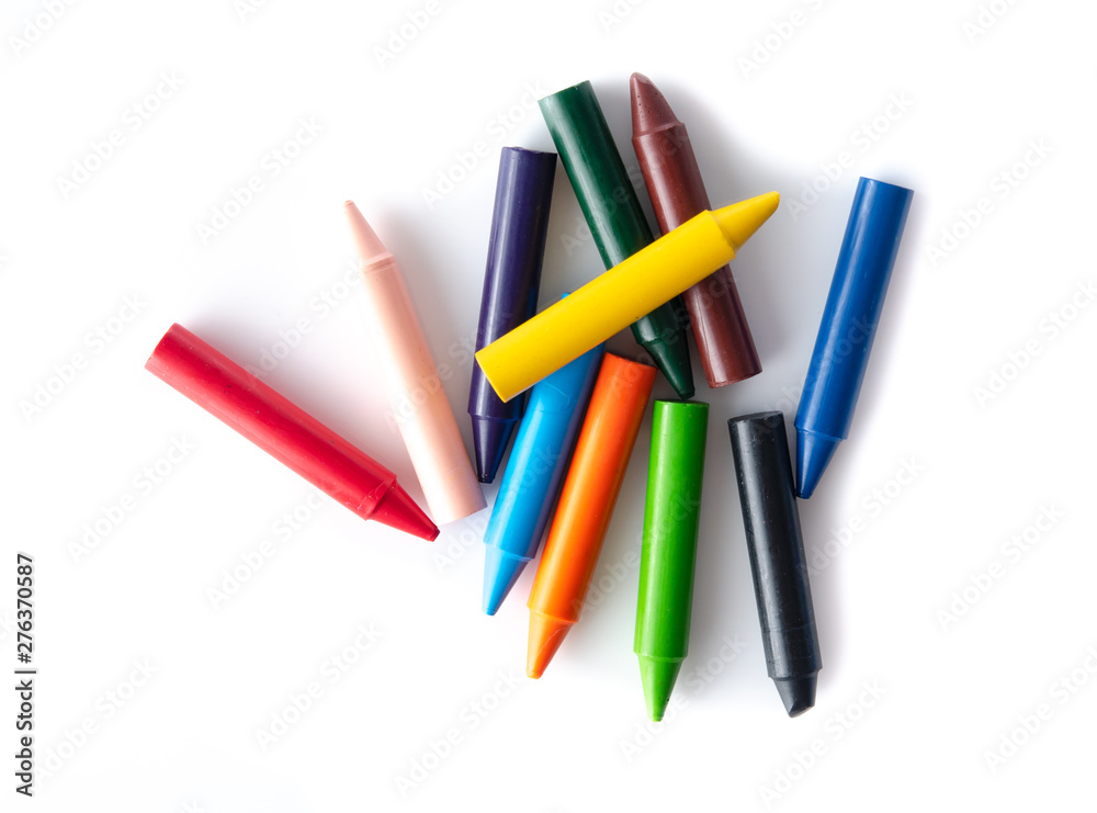 Close up of crayon isolated on white background Close up of crayon isolated on white background