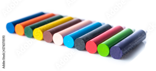 Close up of crayon isolated on white background