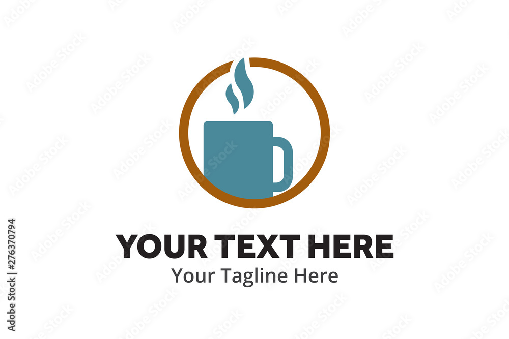 unique coffee simple logo creative design in flat style with color . coffee logo creative design for identity and business