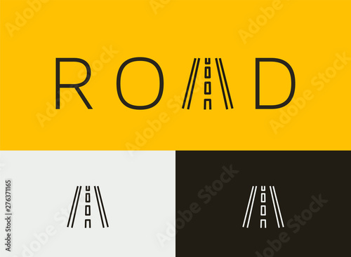 Road Icon- logo, simple monoline concept