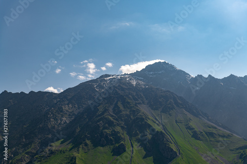 beautiful panoramas of the mountains against the sky and clouds