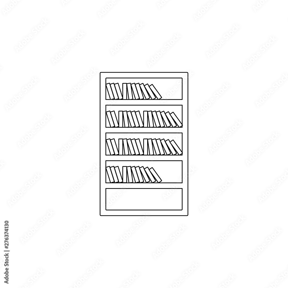 Fototapeta premium Bookcase flat icon. Element of furniture for mobile concept and web apps icon. Outline, thin line icon for website design and development, app development