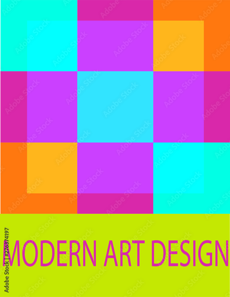 Modern vector illustration, bright colours, abstract and geometric ...