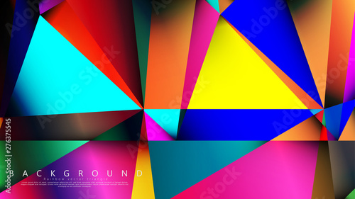 Light Multicolor Rainbow vector background mosaic triangle. Geometric illustration style with gradients and transparency. Triangle pattern design