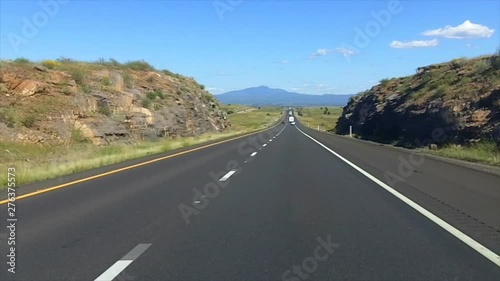 Driving Arizona Highway Interstate 40 Near Seligman photo