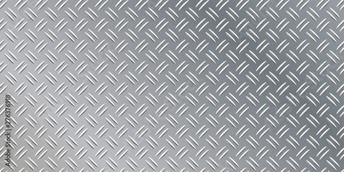 Anti slip gray metal plate with diamond patter