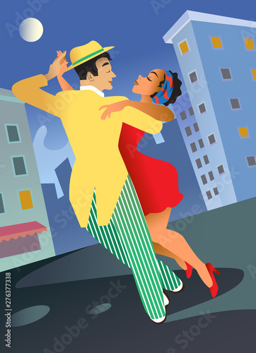 Classic cubano dance poster design. Vector illustration.