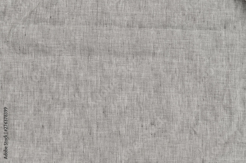 Pure linen texture. Wrinkled linen fabric background. 