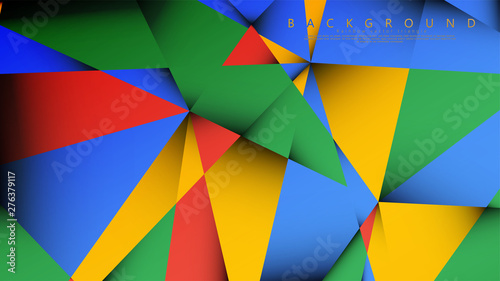 Background Vector of a Triangle with a combination of red yellow and green. Geometric illustration style with gradients and transparency.