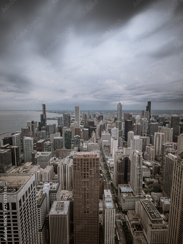 Chicago from above with a dramatic sky - travel photography