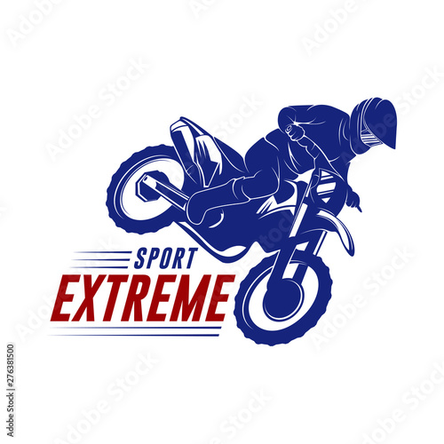 Motocross Jump Logo Vector. Motocross Freestyle Vector. Motocross vector illustration