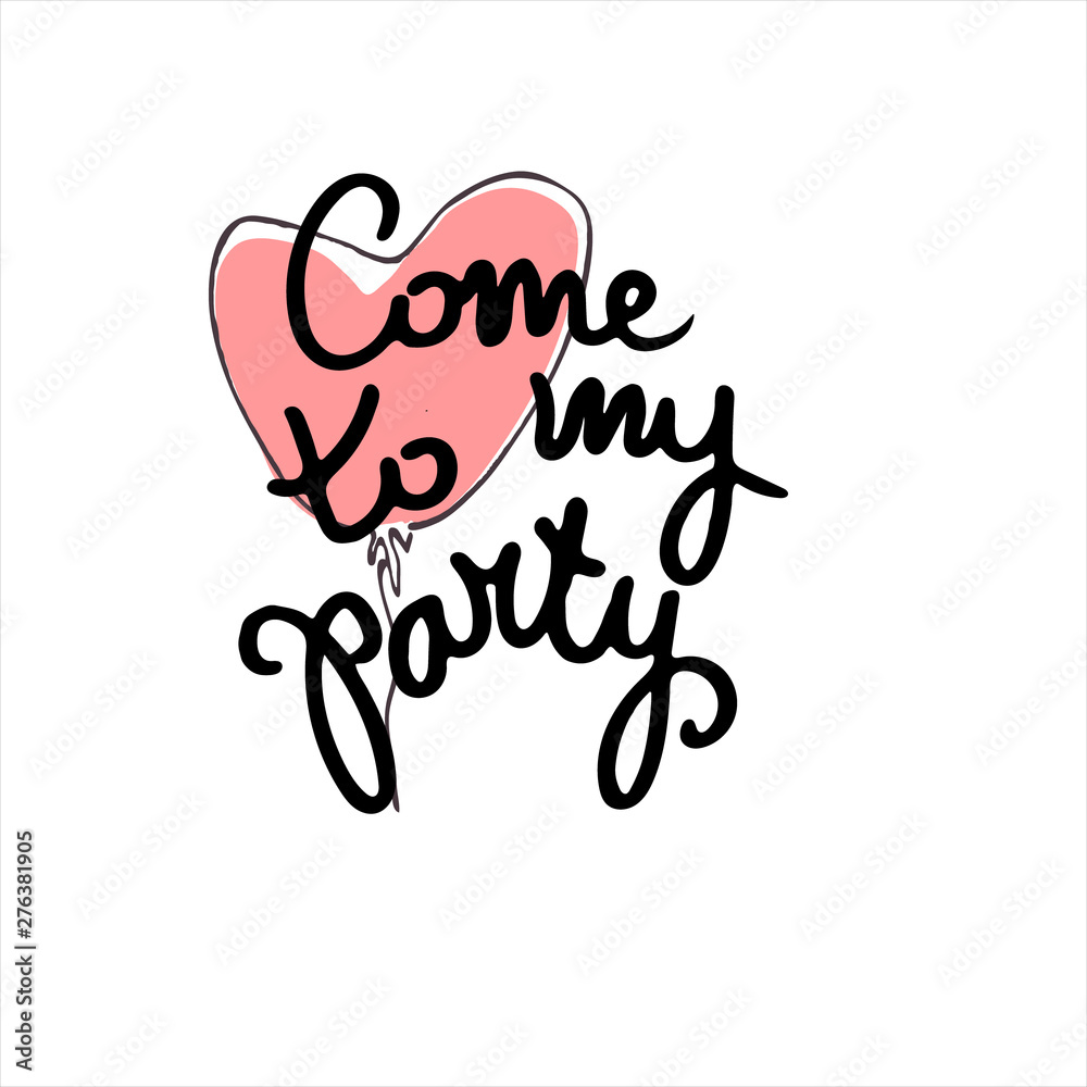 Party invitation on behalf of a tween or teenage girl for social media, emailing. Isolated element for flyer design Party invitation on behalf of a tween or teenage girl for social media, emailing. Isolated element for flyer design