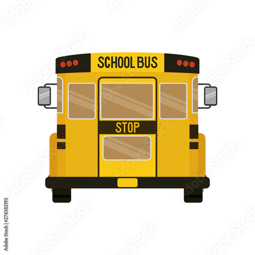 school bus color yellow isolated icon