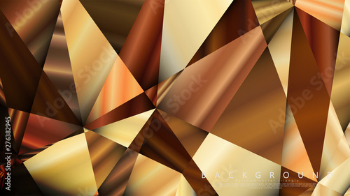Fototapeta Naklejka Na Ścianę i Meble -  Abstract geometric background. vector gradient golden triangle