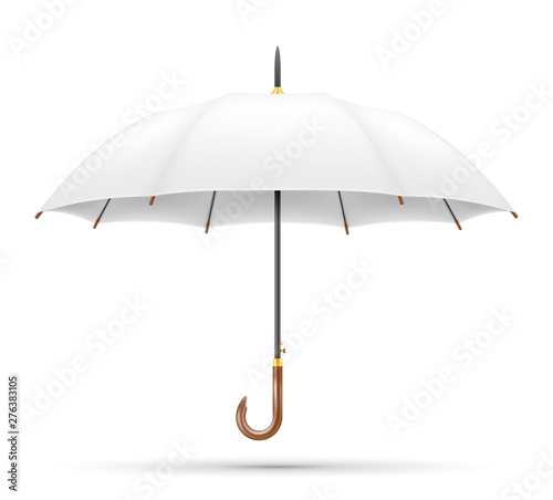 white classical umbrella from rain stock vector illustration