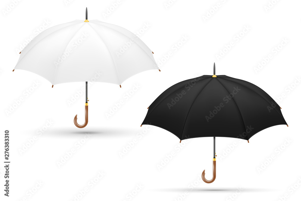 white and black classical umbrella from rain stock vector illustration