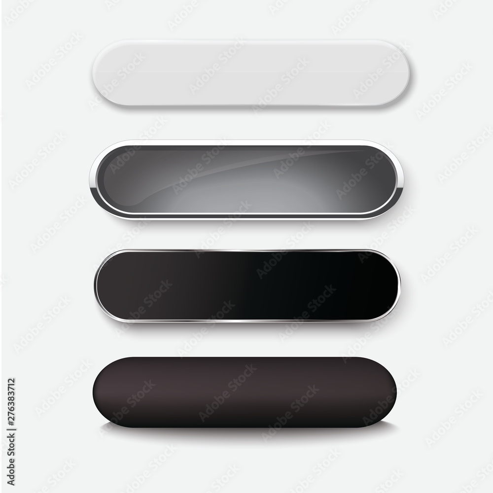 Set of blank black buttons for website Set of blank black buttons for website