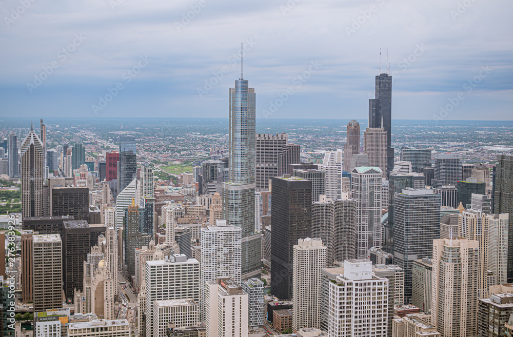 The Skyscrapers of Chicago - aerial view - travel photography