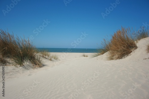Spanish beach with golden sand Huelva