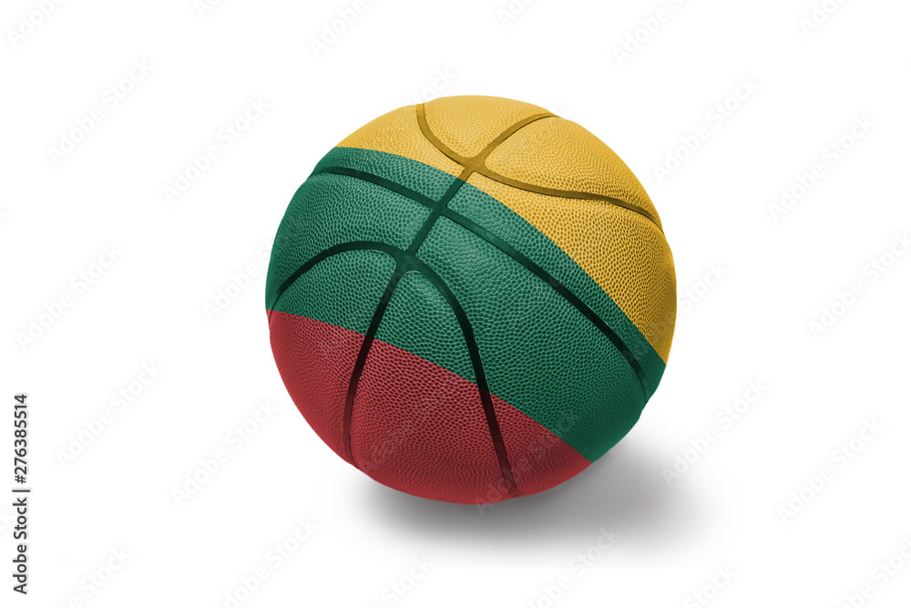 basketball ball with the national flag of lithuania on the white background basketball ball with the national flag of lithuania on the white background