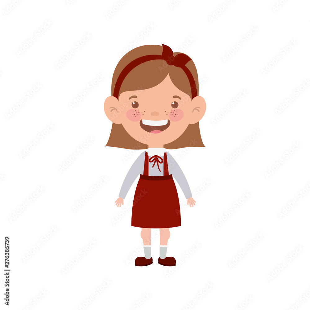 student girl standing smiling on white background student girl standing smiling on white background