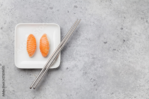Japanese sushi set with salmon