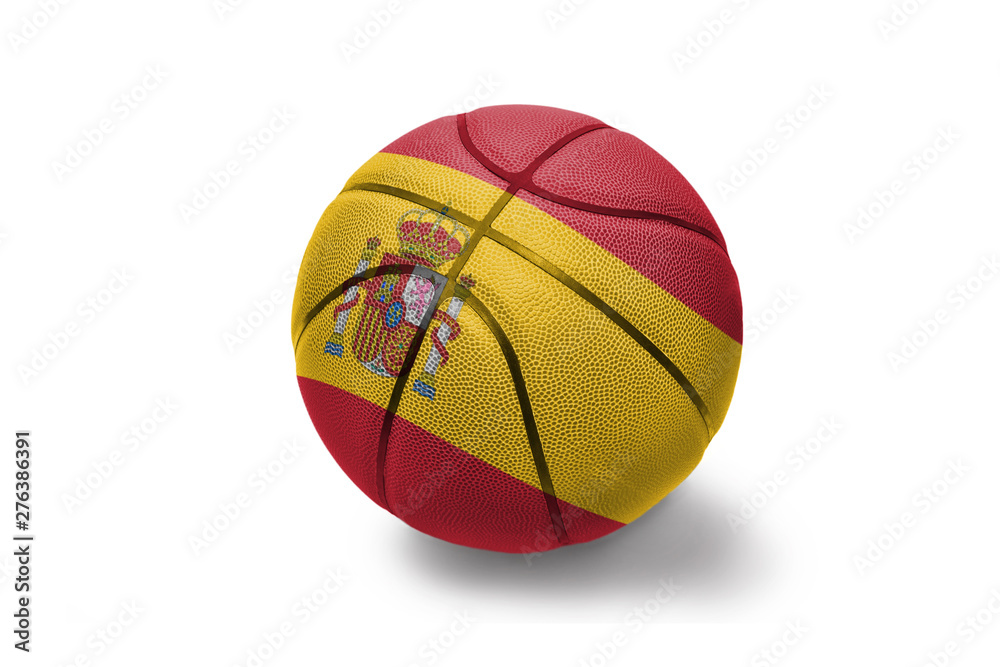 basketball ball with the national flag of spain on the white background basketball ball with the national flag of spain on the white background