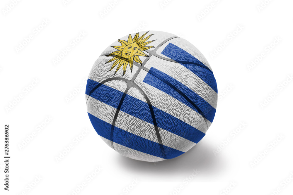 basketball ball with the national flag of uruguay on the white background basketball ball with the national flag of uruguay on the white background