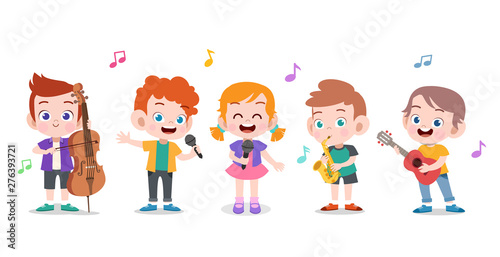 happy kid sing music