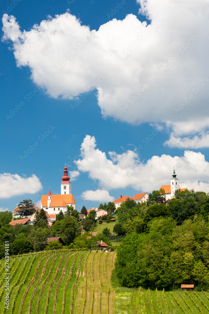 Town Straden and wineyards in Styria, Austria