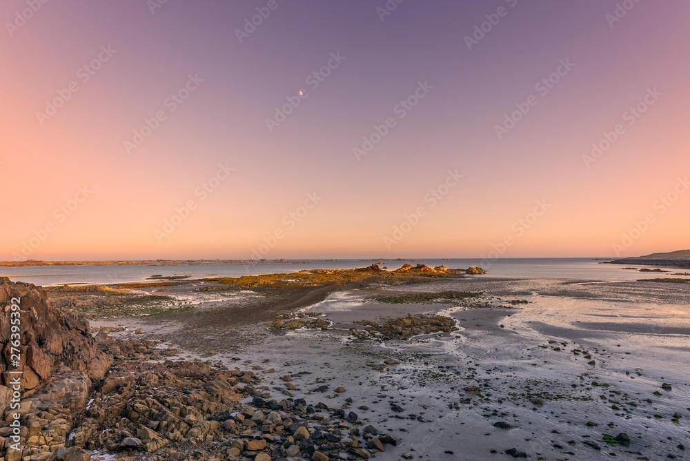Jersey shoreline at sunset.