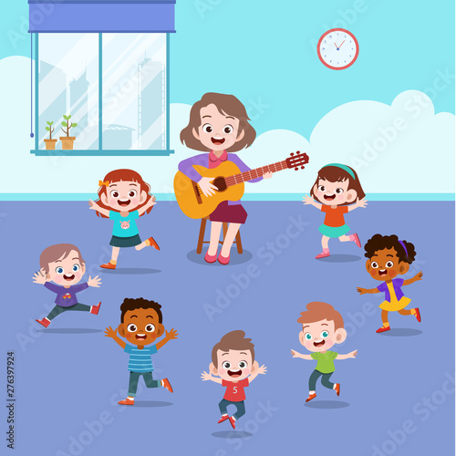 teacher and student in class illustration