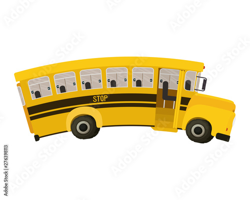 school bus color yellow isolated icon