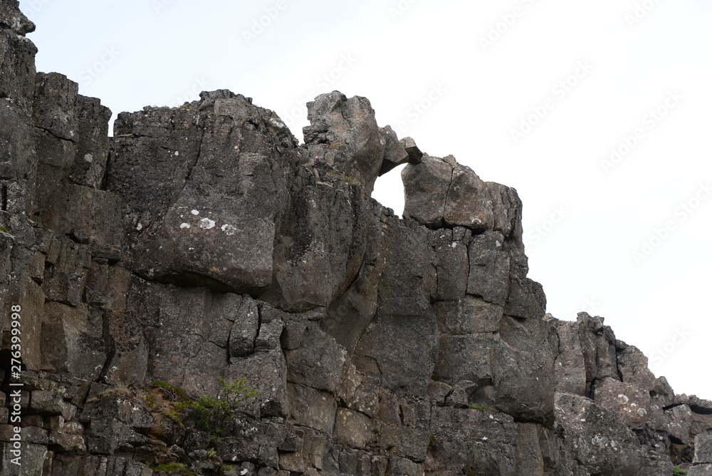 Felsen bei Thingvellir, Island